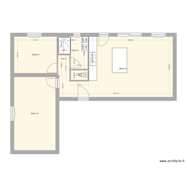 Idée 2. Plan de 5 pièces et 76 m2