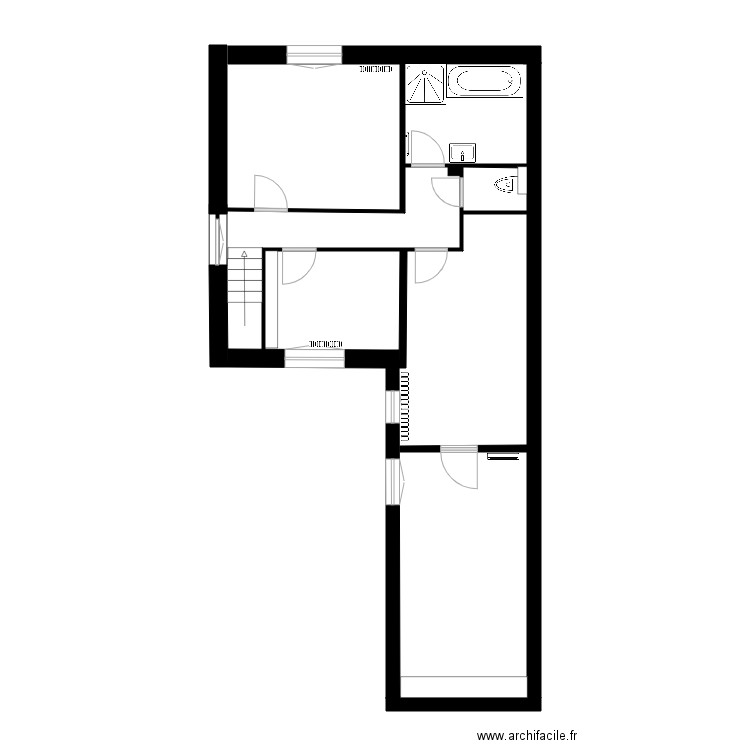 RdC St Cyr base. Plan de 1 pièce et 28 m2