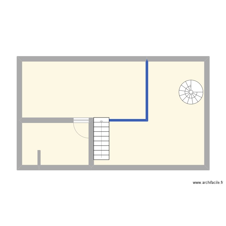 1er étage. Plan de 2 pièces et 49 m2