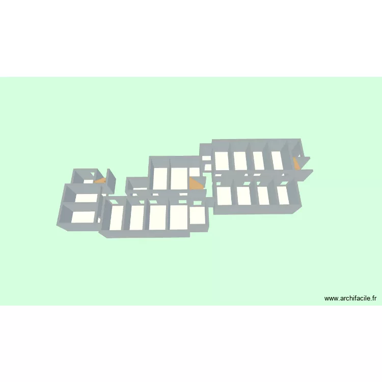 1er &eacute;tage. Plan de 22  et 134 m²