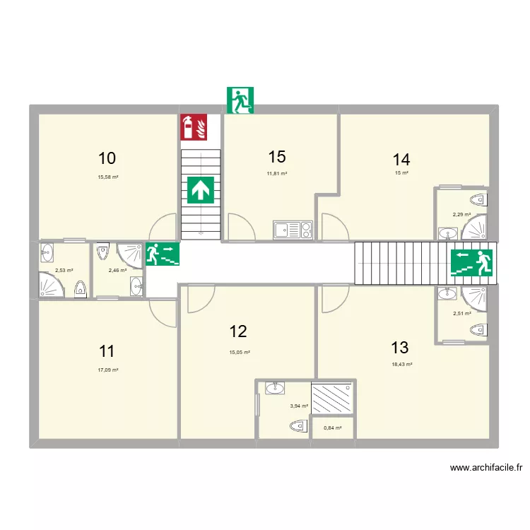 lignon 1er s&eacute;curit&eacute;. Plan de 12  et 108 m²