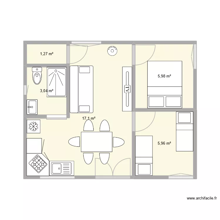 chico bon plan meuble. Plan de 5  et 33 m²