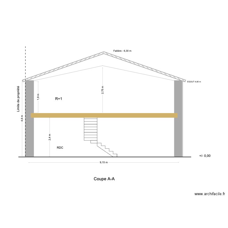 plan de coupe grange peujard. Plan de 0 pièce et 0 m2