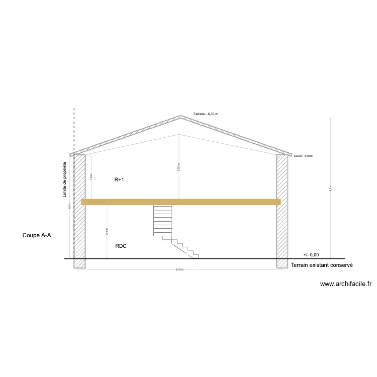 plan de coupe grange peujard. Plan de 