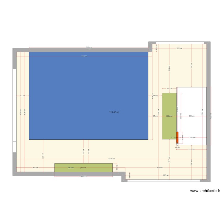 piscine chauffage sol 2023.11.07. Plan de 1 pièce et 113 m2