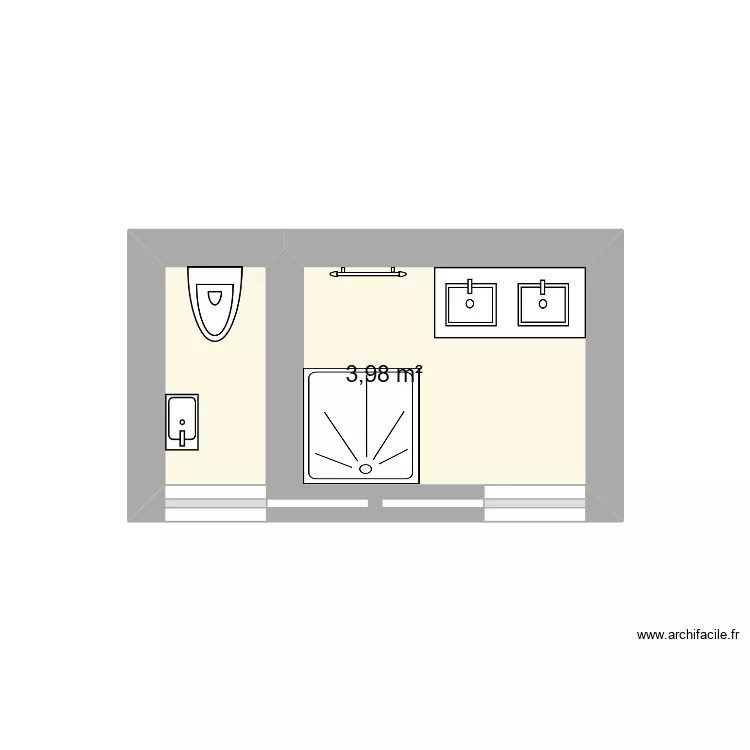 sdb. Plan de 1 pièce et 4 m² sdb. Plan de 1 pièce et 4 m²
