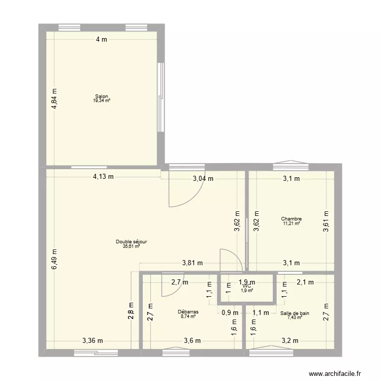 Maison Penhoat. Plan de 6  et 84 m²