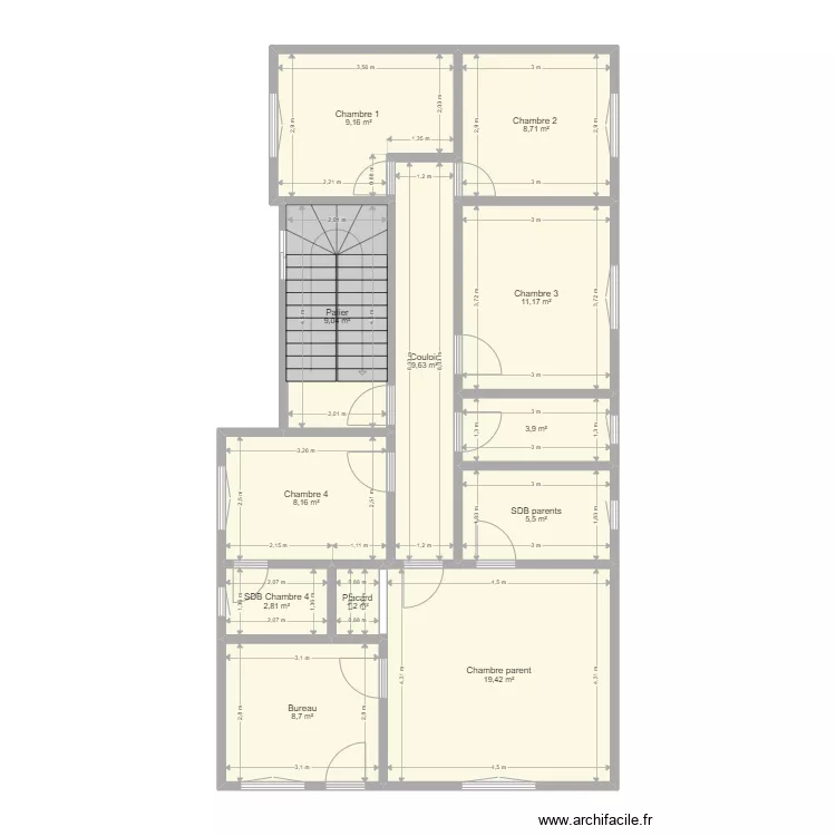 Plan distribution R+1 Martyrs. Plan de 