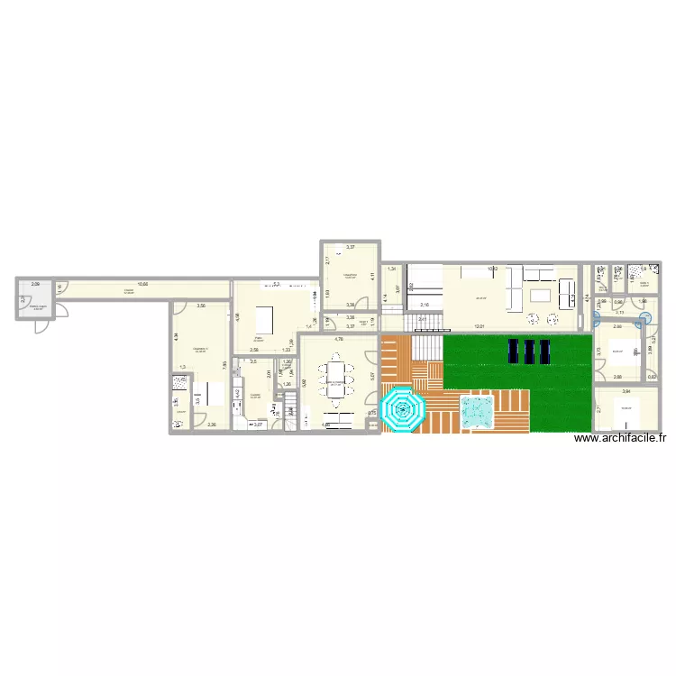 diposition canap&eacute;s et cloisons. Plan de 20  et 215 m²