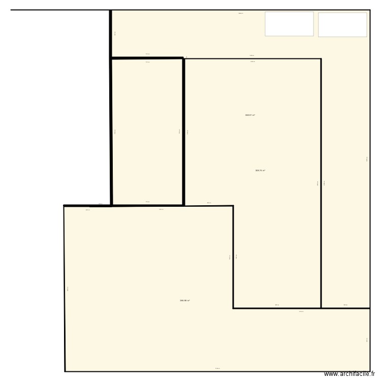 terrain coteau. Plan de 3 pièces et 1064 m2