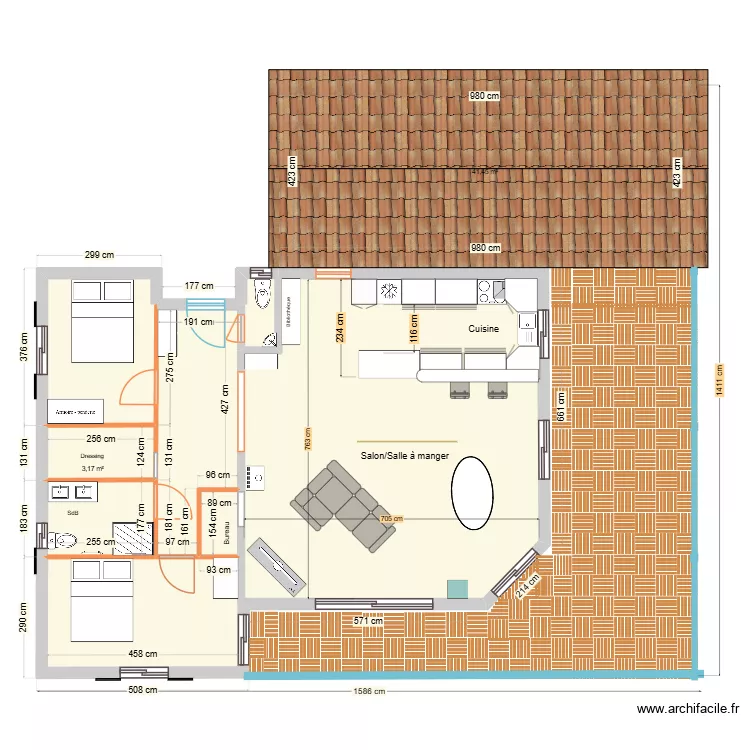 Maison-15-7. Plan de 9 et 228 m² Maison-15-7. Plan de 9 et 228 m²