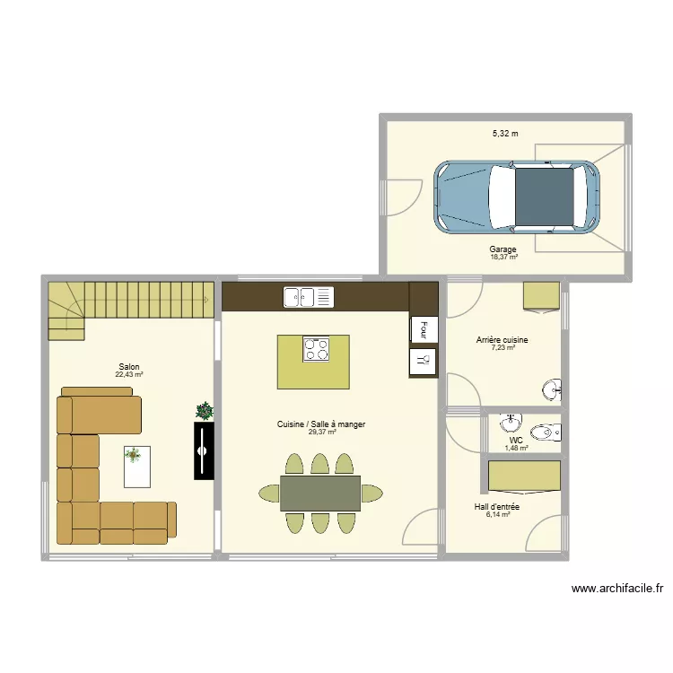 Lot 5. Plan de 6  et 85 m²