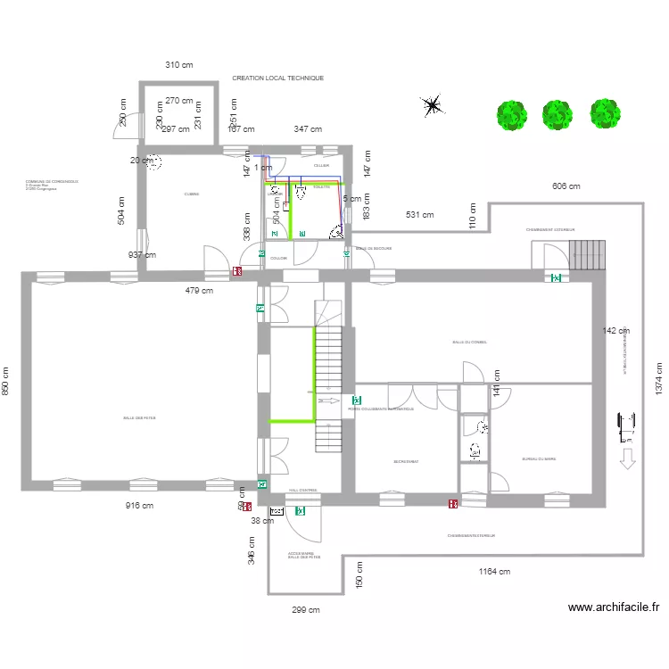 Local technique. Plan de Local technique. Plan de
