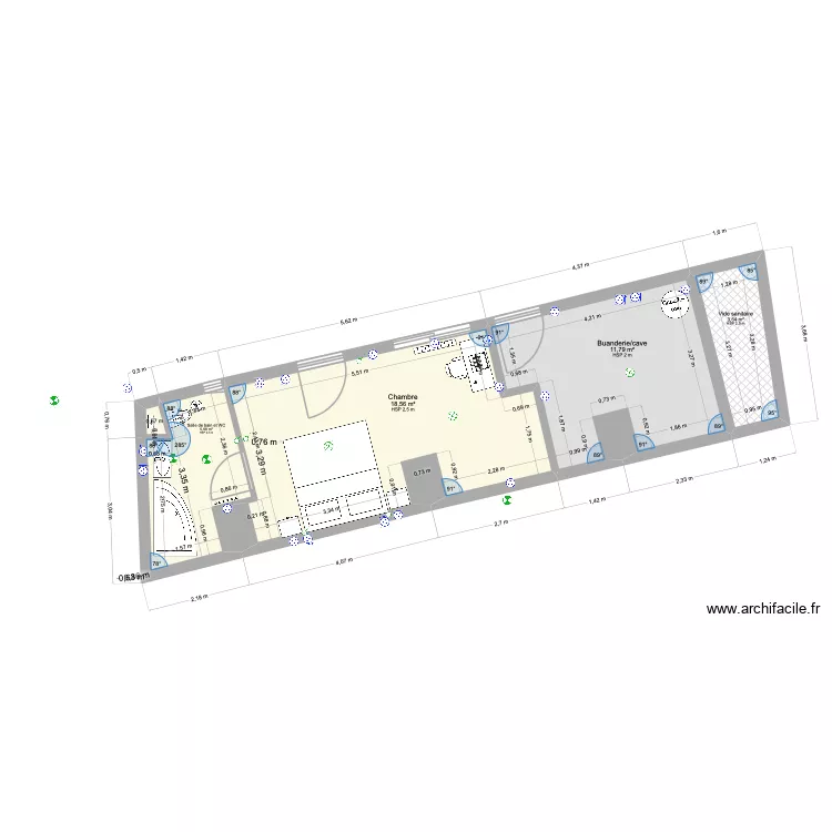 MAISON DU HAUT RDC 3.1. Plan de 5  et 40 m²