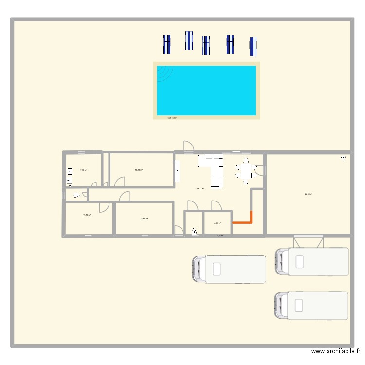plan maison lignaire. Plan de 9 pièces et 691 m2