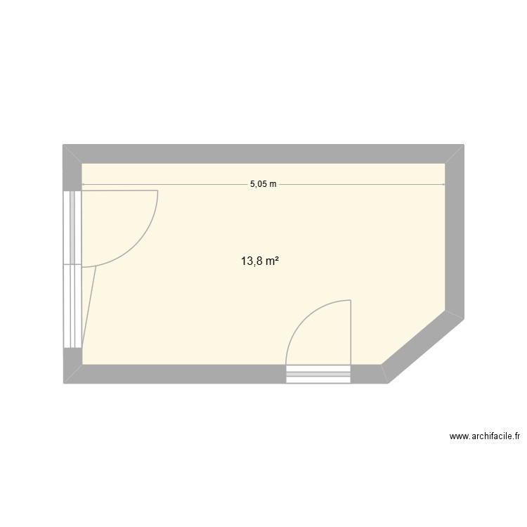 salle de jeux 2025. Plan de 1 pièce et 14 m2