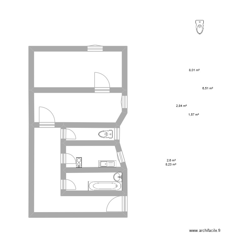 sam. Plan de 6 pièces et 30 m2