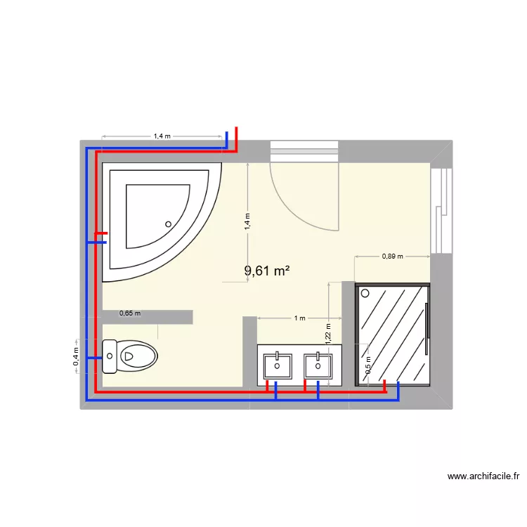 rrr. Plan de 1  et 10 m²