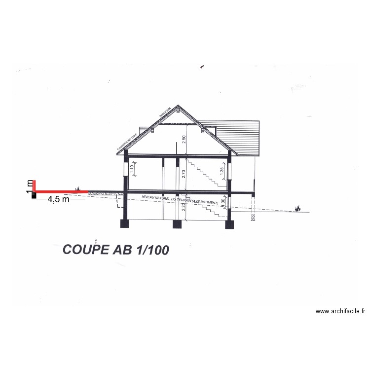 COUPE AB 1/100. Plan de 0 pièce et 0 m2