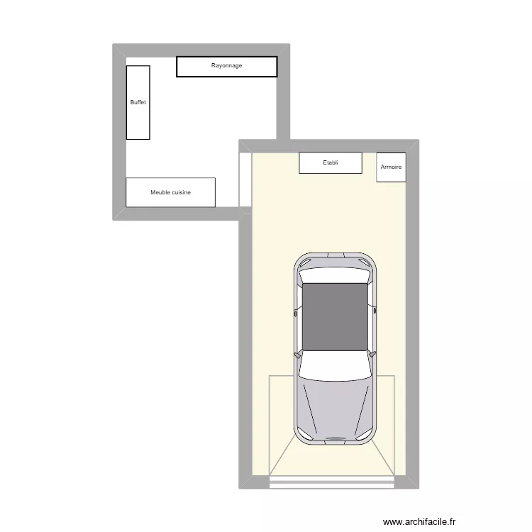 Garage cave. Plan de 