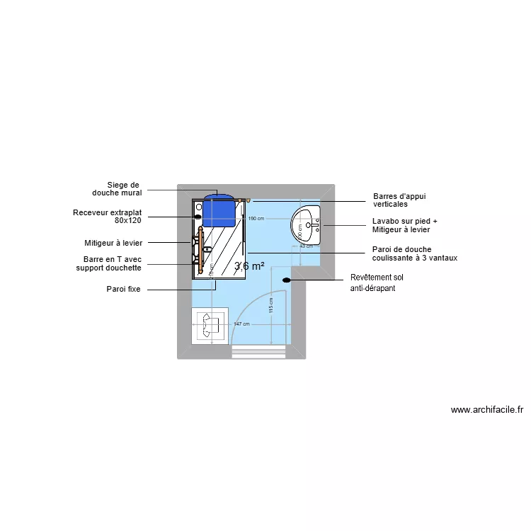 Projet JABEUR. Plan de 1  et 4 m²