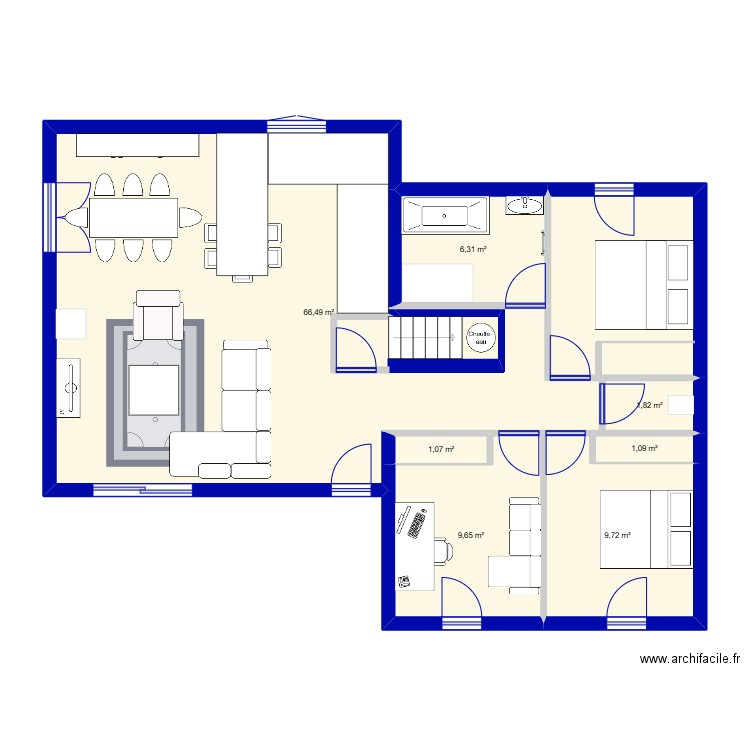 30 Ledenon. Plan de 7 pièces et 96 m2