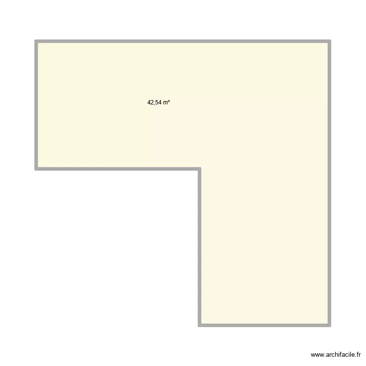 SALON TRAVAUX. Plan de 1  et 43 m²