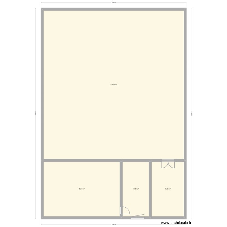 JOSSE  RDC. Plan de 4 pièces et 338 m2
