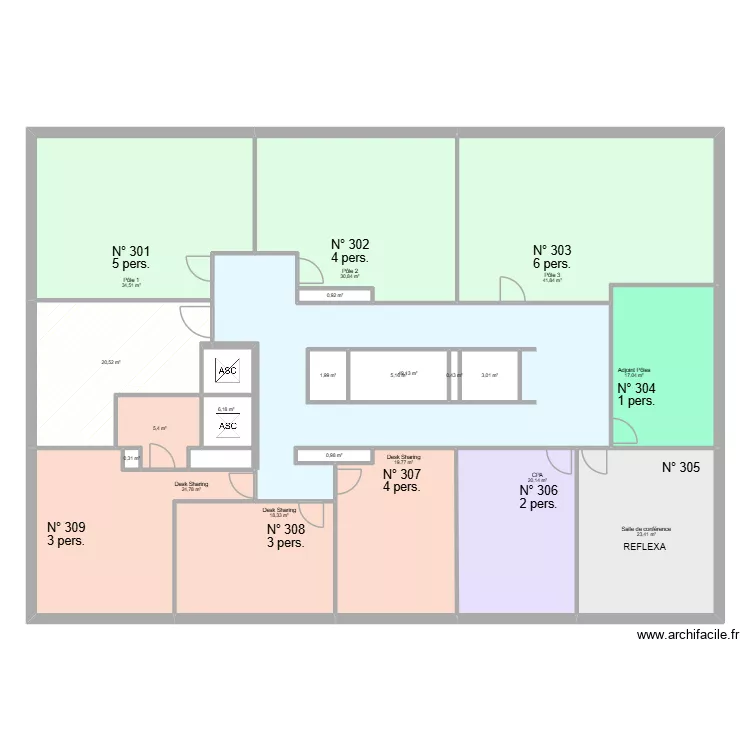 Etage_3. Plan de 20  et 337 m²