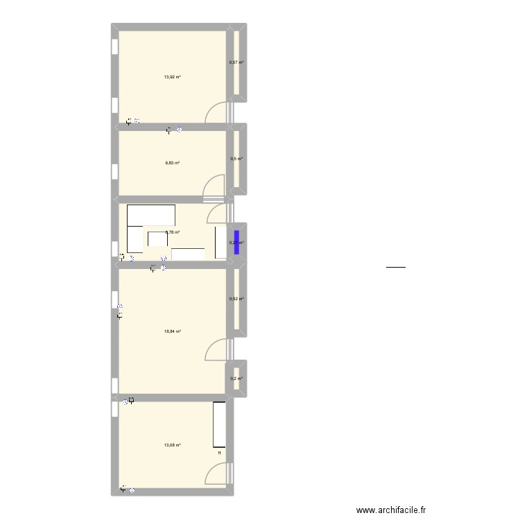 Bureaux Syndicats VGL. Plan de 10 pièces et 66 m2