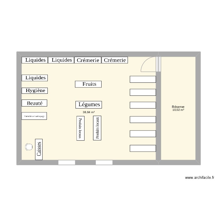 exercice. Plan de 2 pièces et 49 m2