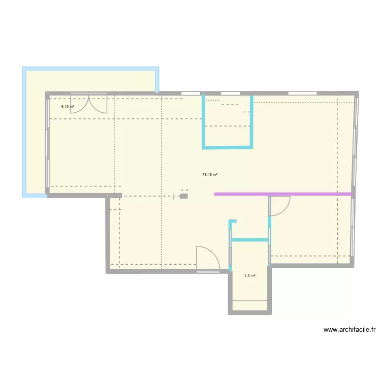 CANNES  2 - Pour prise de dimensions. Plan de 3  et 91 m²