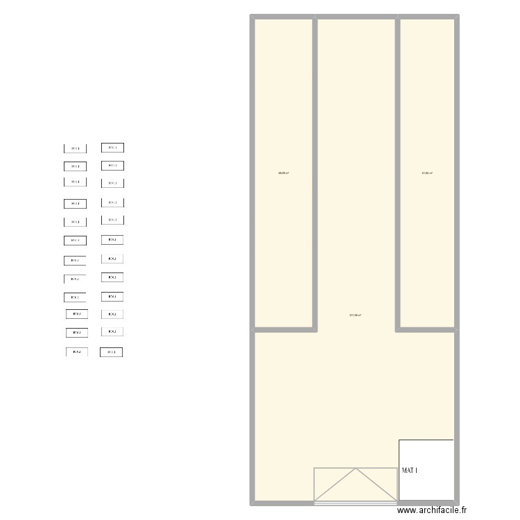 vizile. Plan de 3 pièces et 338 m2