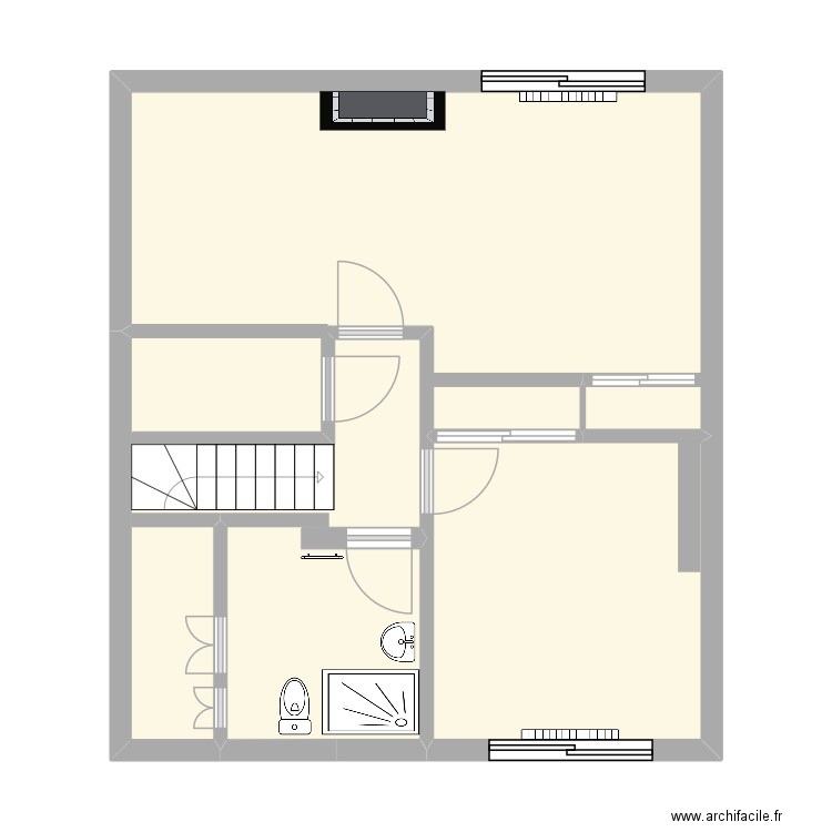 Premier. Plan de 2 pièces et 52 m2