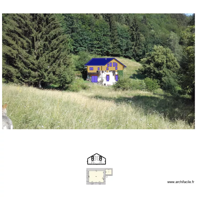 Fa&ccedil;ade pignon EST. Plan de 