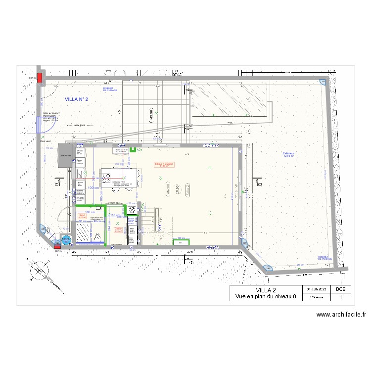 VILLA 2 (BASE) . Plan de 13 pièces et 244 m2