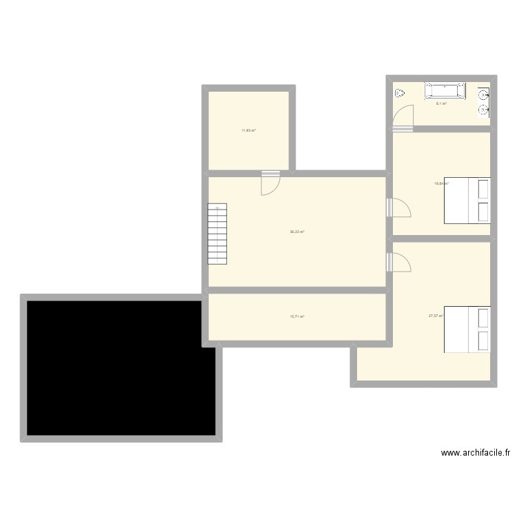 étage 1. Plan de 7 pièces et 165 m2