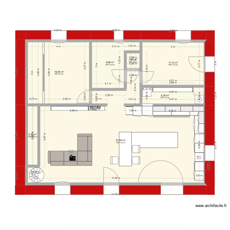 Maison 2. Plan de 7 Pièces et 99 m² Maison 2. Plan de 7 Pièces et 99 m²