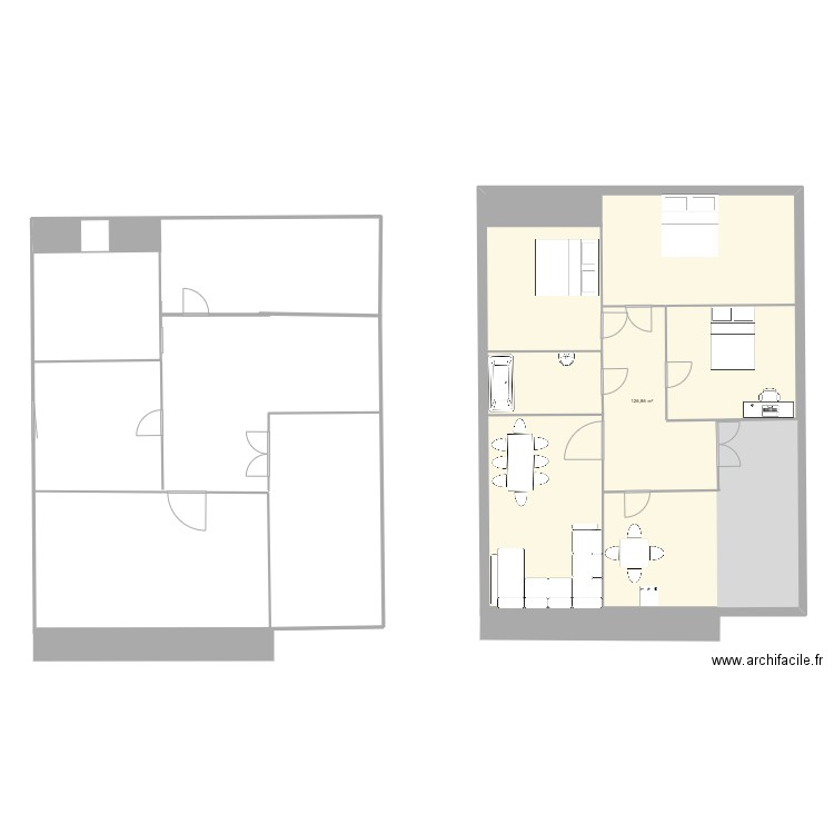 Plan1. Plan de 1 pièce et 127 m2
