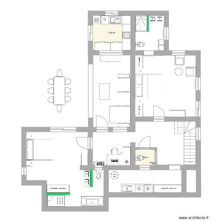 Ambolo Intermédiaire FINAL V3. Plan de 2 pièces et 9 m2