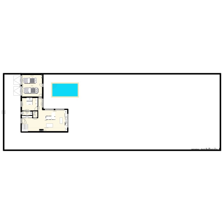 RDC. Plan de 5 pièces et 127 m2