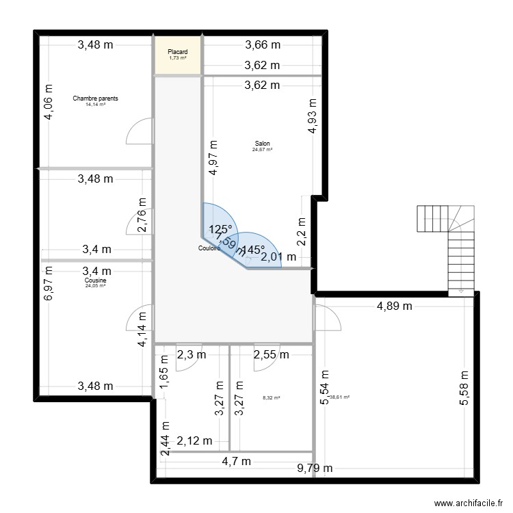 Riadh2. Plan de 7 pièces et 132 m2