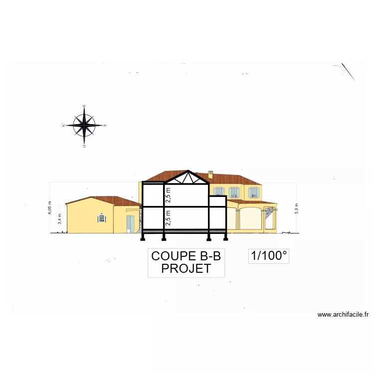 gorguette COUPE B-B PROJET. Plan de 