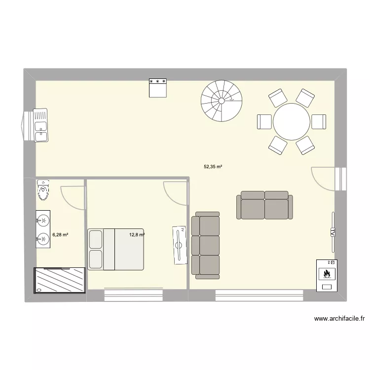 plan. Plan de 3 Pièces et 71 m² plan. Plan de 3 Pièces et 71 m²