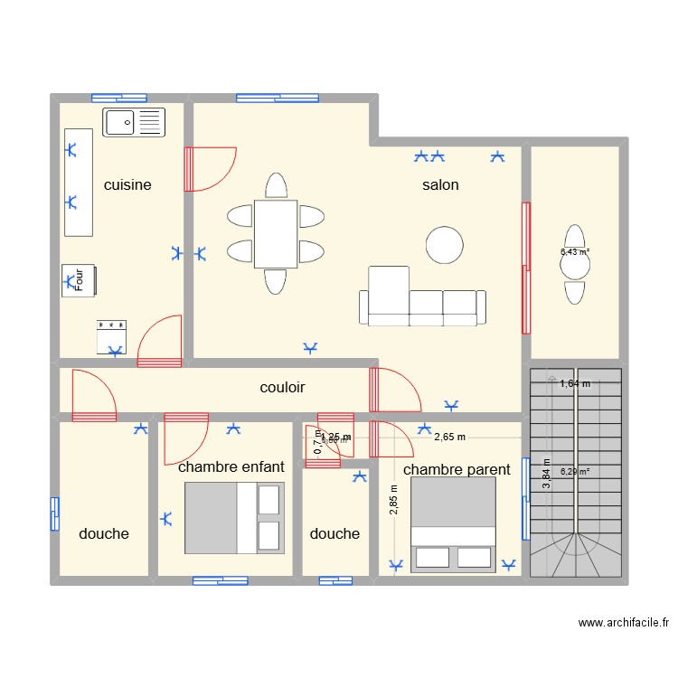 plan mazal. Plan de 10 pièces et 80 m2