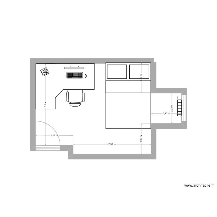 Chambre 2. Plan de 
