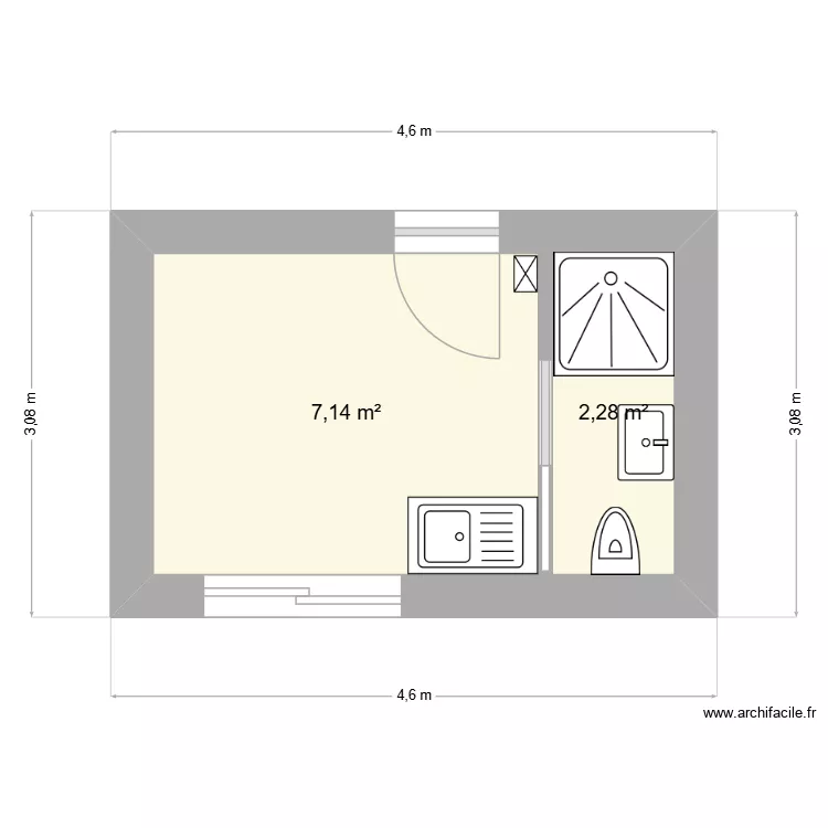 ext. Plan de 2  et 9 m²