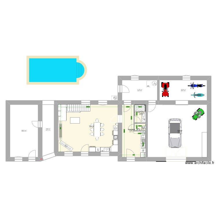 5 la joubertie. Plan de 9 pièces et 177 m2