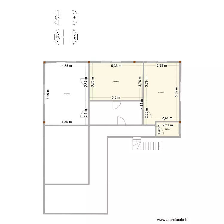 BUREAU CHATEAU 2. Plan de 4 et 71 m² BUREAU CHATEAU 2. Plan de 4 et 71 m²