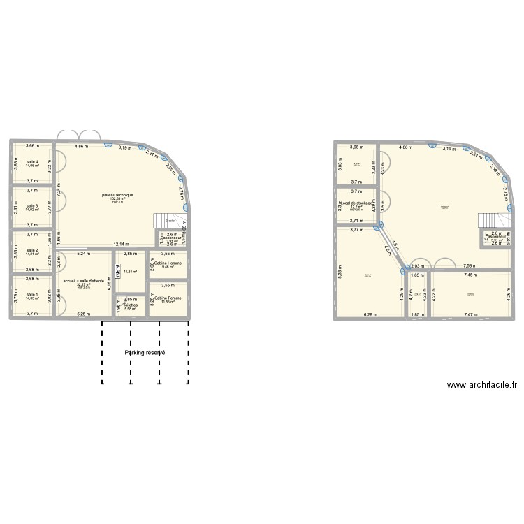 projet installation. Plan de 18 pièces et 483 m2
